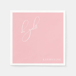 Pink Oh Girl Custom Baby Dusche Napkin Serviette
