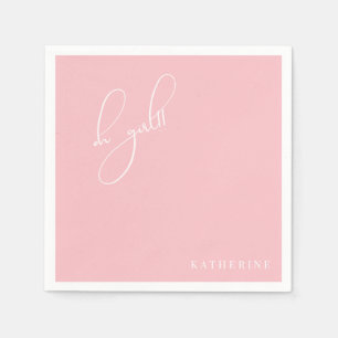 Pink Oh Girl Custom Baby Dusche Napkin Serviette