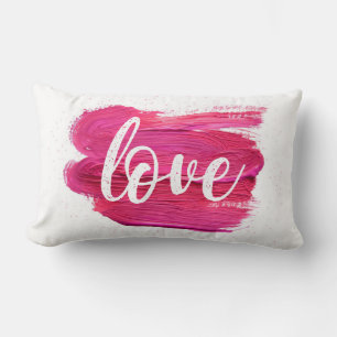 Pink Oil Paint Liebe Zitat Lendenkissen