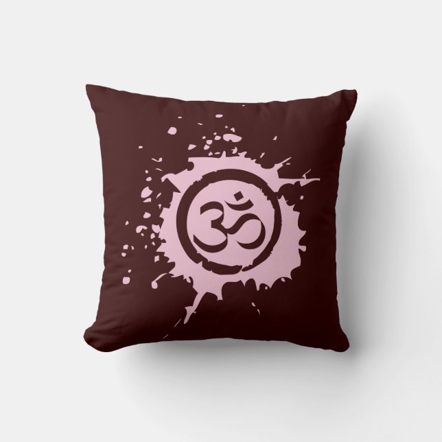 Pink Om Bio Planet Custom Cotton Pilzes Kissen (Vorderseite)