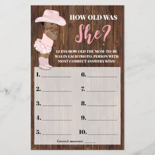 Pink OM Cowgirl Wie alt war She Baby Showgame Flyer