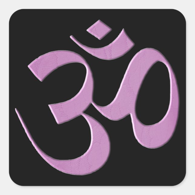 Pink Om  Quadratischer Aufkleber (Vorderseite)