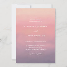 Pink Ombre Boho Minimalistisch Hochzeit Einladung