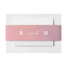 Pink Ombre Boho Minimalistisch Wedding Einladungsbanderole
