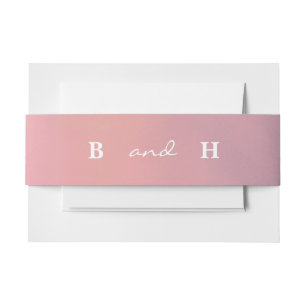 Pink Ombre Boho Minimalistisch Wedding Einladungsbanderole