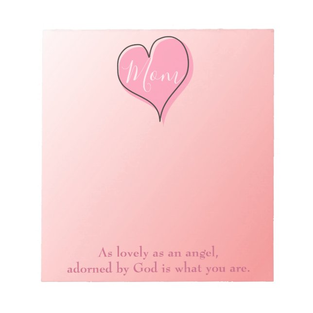 Pink Ombre Charming Mama Notizblock (Vorderseite)
