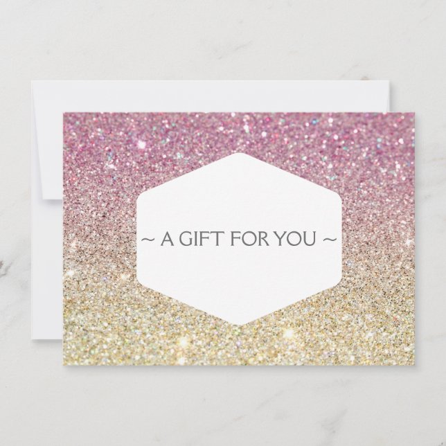 PINK OMBRE GLITZER Geschenkgutschein (Vorderseite)
