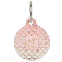 Pink Ombre & Gold Mermaid Muster - Mit Monogramm