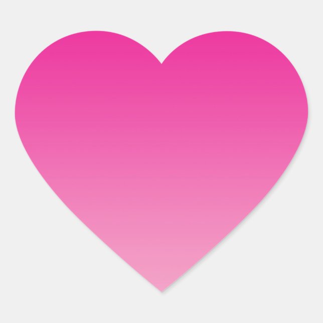 Pink Ombre Herz-Aufkleber (Vorderseite)