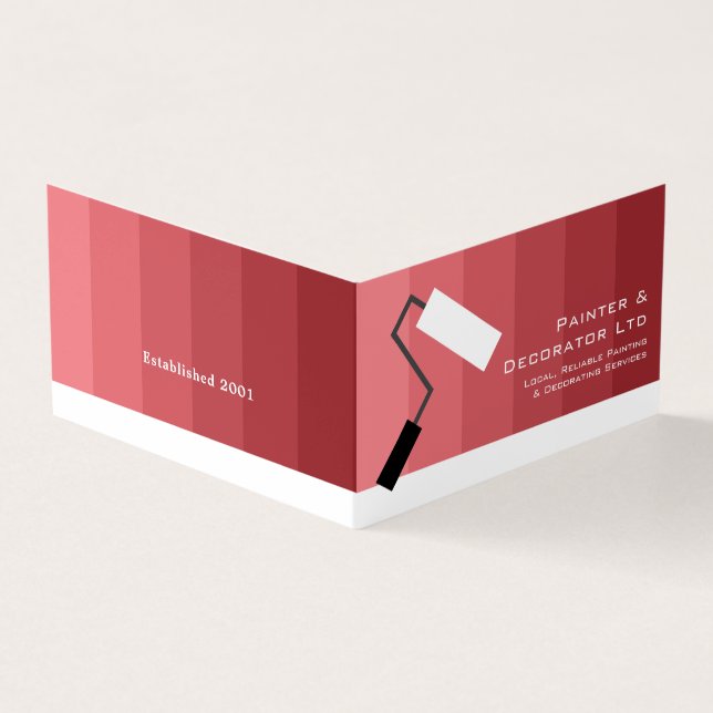 Pink Ombre & Paint Roller, Maler & Dekorator Visitenkarten (Vorderseite)