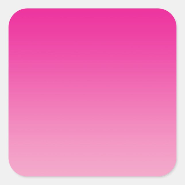 Pink Ombre Quadratischer Aufkleber (Vorderseite)