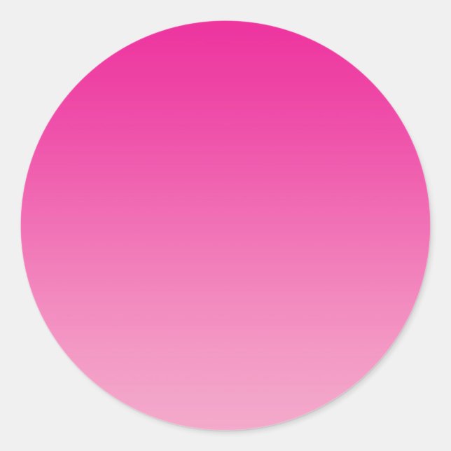Pink Ombre Runder Aufkleber (Vorderseite)