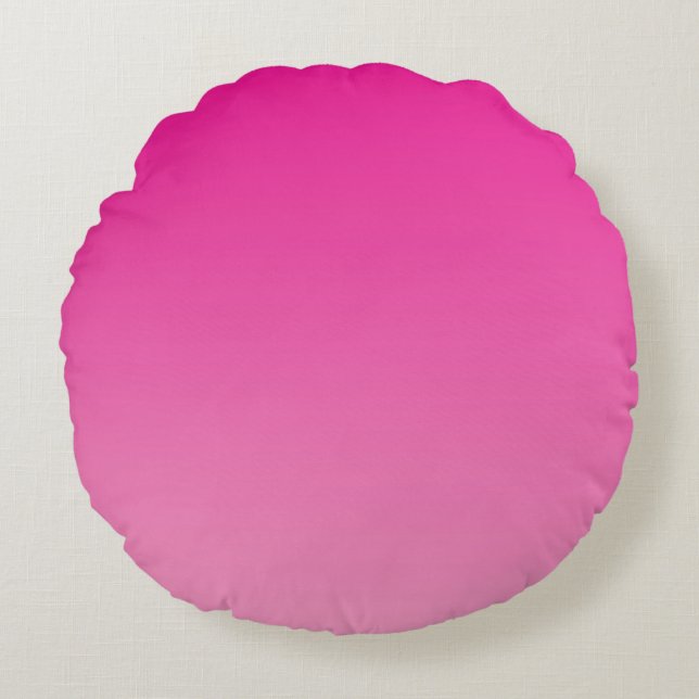 Pink Ombre Rundes Kissen (Vorderseite)