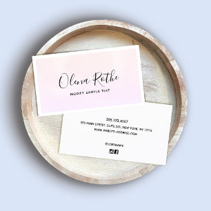 Pink Ombre Signature Script Beruflich Telefonnummerkarte