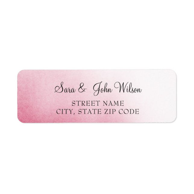 Pink Ombre Wedding-Adressetiketten (Vorne)