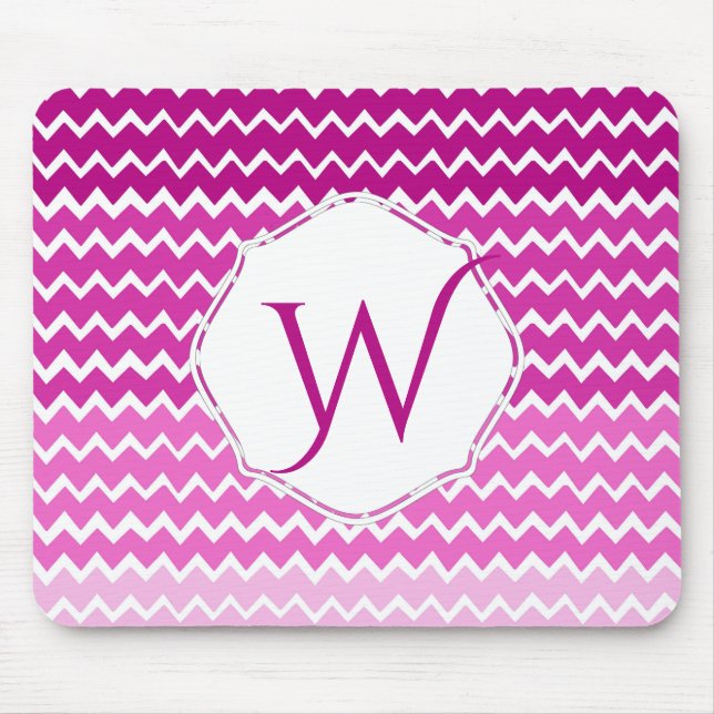 Pink Ombre Zickzack Personalisierte Maus Pad Mousepad (Vorne)