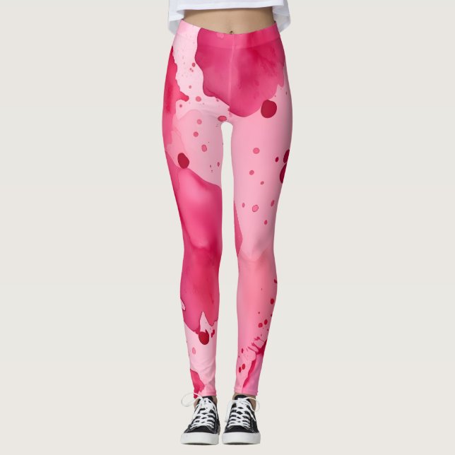 Pink on Pink Abstract Leggings (Vorderseite)