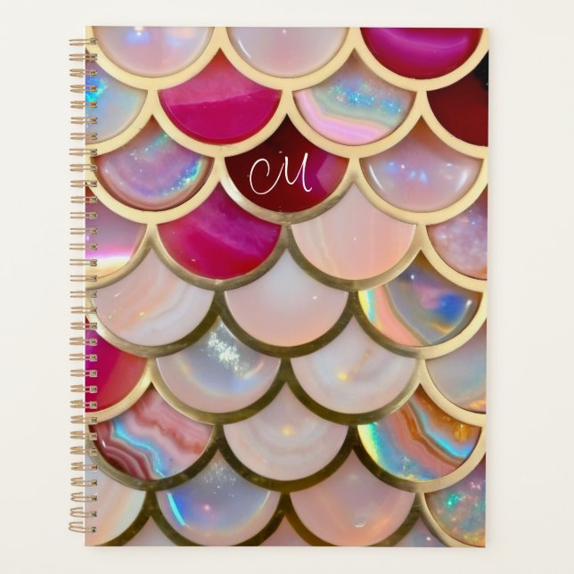 Pink Opal Iridescent Mermaid Scales Planer (Vorderseite)