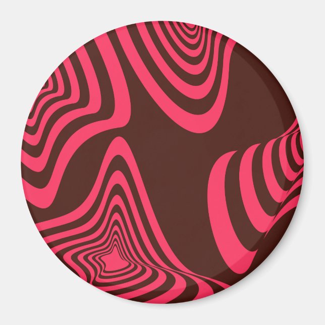 Pink, optic, trendy, cool abstract geometric shape magnet (Vorne)