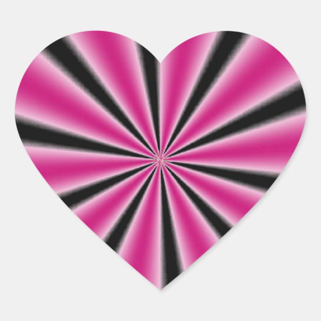 Pink-optische Illusion Herz-Aufkleber (Vorderseite)