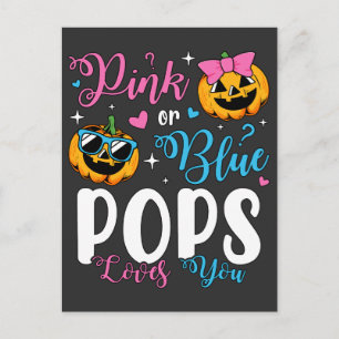 Pink Or Blue Pops Liebt Dich Kürbis Baby Postkarte