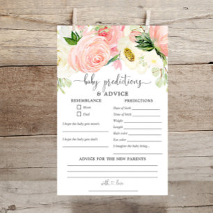 Pink or floral girl Baby prédictions carte conseil