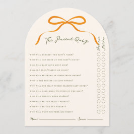Pink Orange Bow Dainty Wildflowers Parent Quiz Einladung