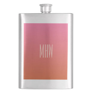 Pink Orange Gradient flacon monogramme personnalis