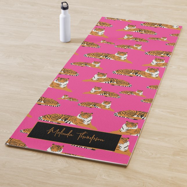 Pink Orange Jungle Safari Tiger Tierische Fitness Yogamatte (Beispiel)