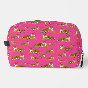 Pink Orange Jungle Tiger Animal Pattern School Waschbeutel