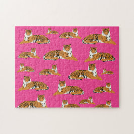 Pink Orange Jungle Tiger Tiermuster