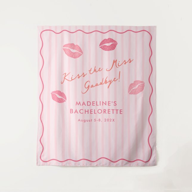 Pink Orange Kiss The Miss Bach Photo Backdrop Wandteppich (Vorderseite)
