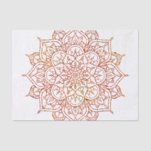 Pink & Orange Mandala auf weißem Glam Seidenpapier