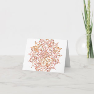 Pink & Orange Mandala on White Glam Thank You Dankeskarte