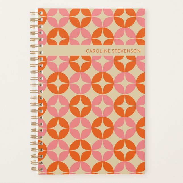 Pink Orange Mid Mod géométrique Personnalisé non d (Devant)