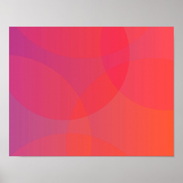 Pink, orange, modern, simple, cool, trendy art poster (Vorne)