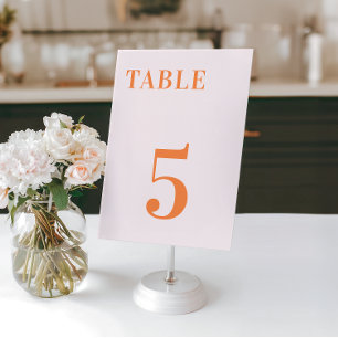 Pink Orange Peachiger Aprikosen Crush Tisch 7 Hoch Tischnummer
