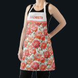 Pink Orange Peonys Blumenmuster | Personalisiert Schürze<br><div class="desc">Kochen Sie stilvoll mit dieser personalisierten Schürze mit einem wunderschönen Blumenmuster aus Rosa und Orange. Es ist perfekt zum Kochen,  Backen oder Kunsthandwerk geeignet und verbindet Eleganz mit Praxisnähe. Ideal für Zuhause-Koch,  Bäcker oder als nachdenkliches Geschenk für jeden Anlass.</div>