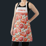 Pink Orange Peonys Blumenmuster | Personalisiert Schürze<br><div class="desc">Kochen Sie stilvoll mit dieser personalisierten Schürze mit einem wunderschönen Blumenmuster aus Rosa und Orange. Es ist perfekt zum Kochen, Backen oder Kunsthandwerk geeignet und verbindet Eleganz mit Praxisnähe. Ideal für Zuhause-Koch, Bäcker oder als nachdenkliches Geschenk für jeden Anlass.</div>