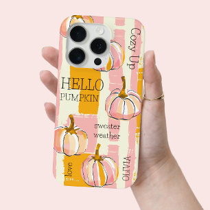 Pink Orange Pumpkin Fall Zitat Modern Custom Case-Mate iPhone Hülle