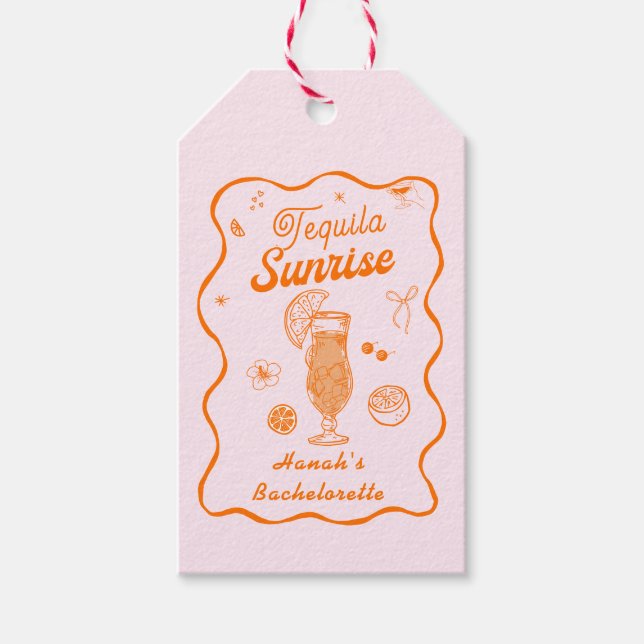 Pink Orange Tequila Geschenkanhänger (Vorderseite)