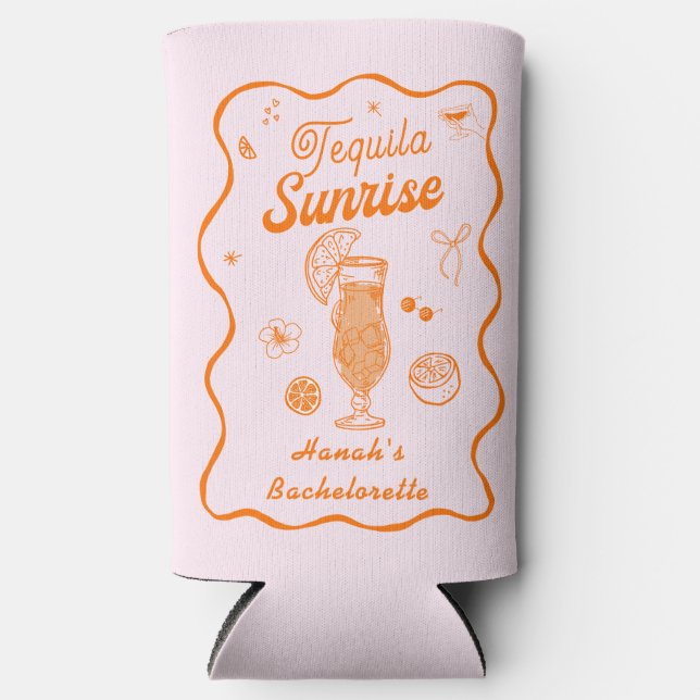 Pink Orange Tequila Selters Dosenkühler (Vorderseite)