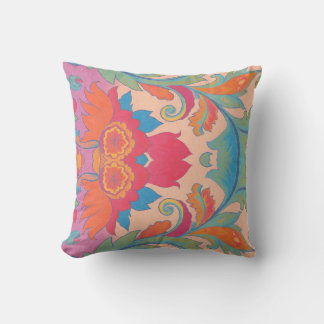 Pink & Orange Throw Pillow Kissen
