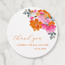 Pink Orange Vibranly Floral Brautparty Vielen Dank