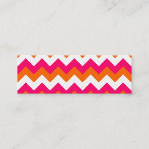 Pink Orange White Zigzag Mini Visitenkarte