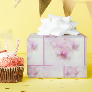 Pink Orchid Blossoms Muster Geschenkpapier