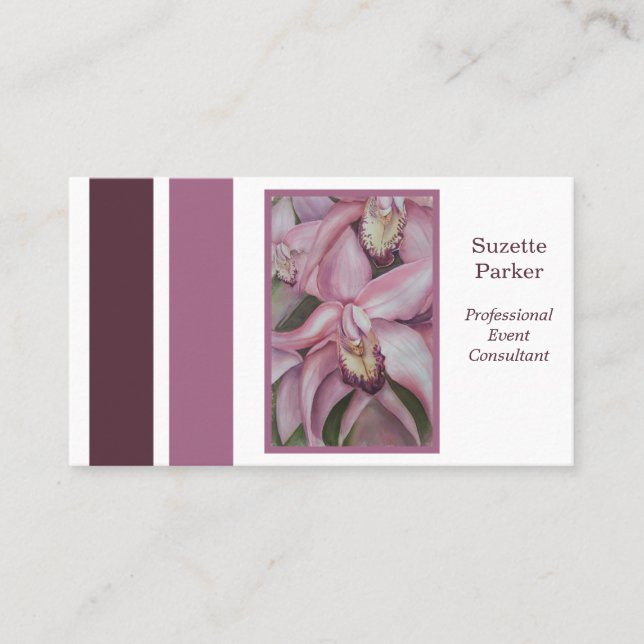 Pink Orchid Blume Event Plane Visitenkarte (Vorderseite)