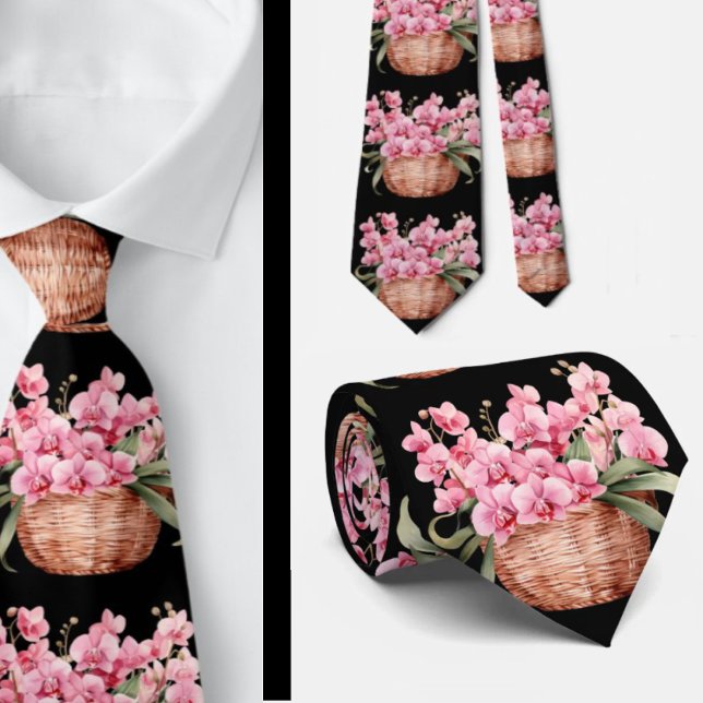 Pink Orchid Blume Neck Tie Krawatte (Von Creator hochgeladen)