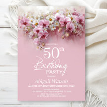 Pink Orchid Floral 50th Birthday Party