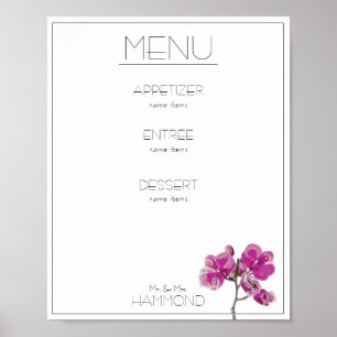 Pink Orchid Menü Poster